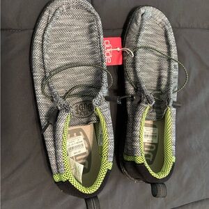 Hey Dude Gray and Black Loafers